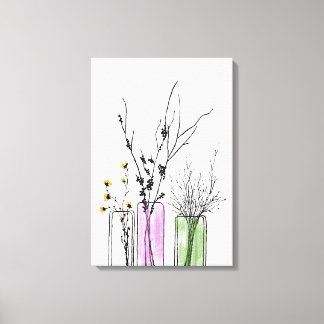 Nouveau vase 2 fleurs en toile étirée Imprimer