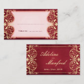 Nouveau Victorian : Carte d'escorte de table rouge (Devant / Derrière)