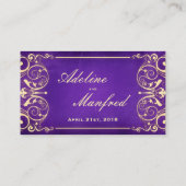 Nouveau Victorian Gold Eggplant carte d'escorte (Dos)