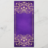 Nouveau Victorian : Gold & Eggplant Menu Mariage (Dos)