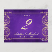 Nouveau Victorian Gold & Eggplant Numéro de table (Dos)