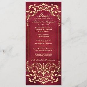 Nouveau Victorian : Menu Mariage rouge & or
