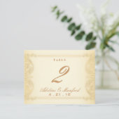 Nouveau Victorian Pale Gold Fancy Numéro de table (Debout devant)