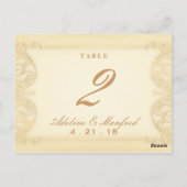 Nouveau Victorian Pale Gold Fancy Numéro de table (Dos)