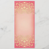 Nouveau Victorian : Raspberry & Gold Menu Mariage (Dos)