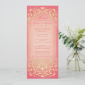 Nouveau Victorian : Raspberry & Gold Menu Mariage (Debout devant)