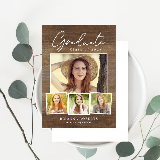 Nouveau Voyage Rustique Graduation Invitation