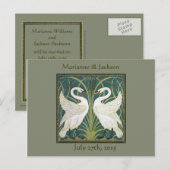 nouveau zwanen Save the Date Briefkaart (Voorkant / Achterkant)