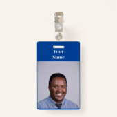 NOUVEAUTÉ ! Badge - Vertical Avec Clip Métal - Ble (Dos avec clip)