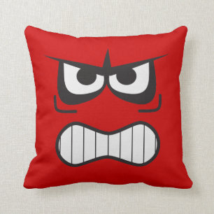 Nouveauté Colère Coussin Visage furieux