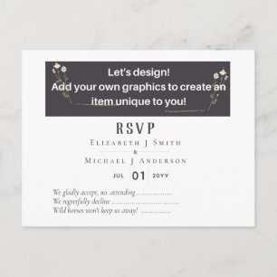 NOUVEAUTÉ ! DESIGN PROPRE MARIAGE RSVP Carte posta