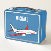 NOUVEAUTÉ ! Lunchbox - Avion (ajouter le nom) Méta (Dos)