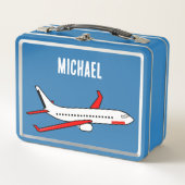 NOUVEAUTÉ ! Lunchbox - Avion (ajouter le nom) Méta (Devant)