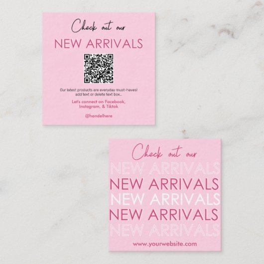 Nouveaux arrivants Code QR Carte de visite (Devant / Derrière)