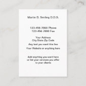 Nouveaux Cartes de visite dentaires verticaux (Dos)