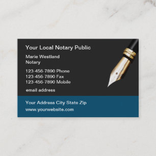 Nouveaux Cartes de visite publics notaires moderne