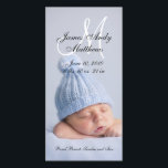 Nouveaux Cartes photos pour bébés garçons<br><div class="desc">Nouveau Faire-part de naissance Baby Boy par Elke Clarke ©2010. Remplacez l'exemple de photo par votre propre photo de votre nouveau-né fils. Personnalisez la carte avec vos informations,  y compris le monogramme,  les détails de naissance et les noms. Félicitations pour la naissance de votre fils.</div>