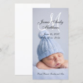 Nouveaux Cartes photos pour bébés garçons (Devant / Derrière)