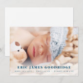 Nouveaux Cartes photos pour bébés garçons (Devant / Derrière)