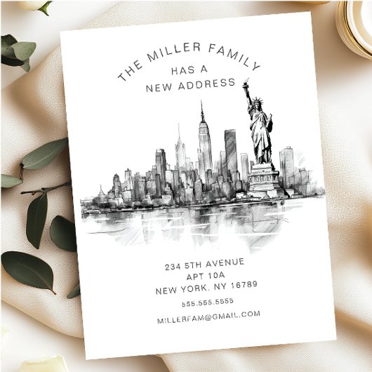 Nouveaux débuts NYC Skyline Moving Faire-part