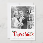 Nouveaux mariés premier collage de Noël 4 carte ph (Devant)