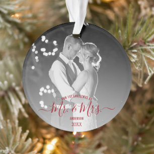 Nouveaux mariés Première photo de Noël simple