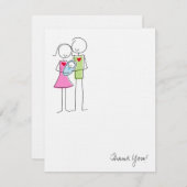 Nouveaux parents avec un bébé garçon - Carte de re (Devant / Derrière)