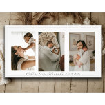 Nouveaux parents bébé 3 photo Collage personnalisé<br><div class="desc">Une simple affiche moderne 3 photo de nouveaux parents et nouveau bébé. Personnalisez avec le nom et la date de naissance de votre bébé sous les photos.</div>