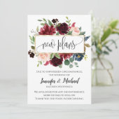 Nouveaux plans reportés Annulés Floral Faire-part (Debout devant)