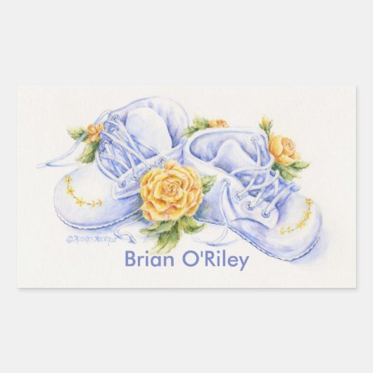 Nouveaux Stickers Bébé Chaussures Bébé Avec Roses  (Devant)