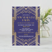Nouvel An 1920 Eve Invitation Gatsby Party Gold (Debout devant)