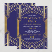 Nouvel An 1920 Eve Invitation Gatsby Party Gold (Devant / Derrière)