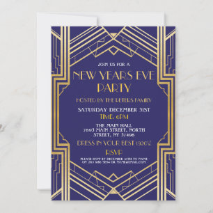 Nouvel An 1920 Invitation du Gatsby Party Gold