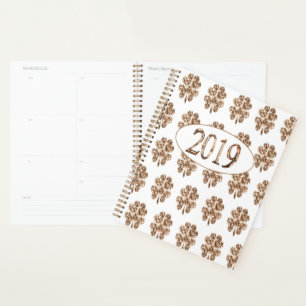 Nouvel an 2019 Portes à quatre feuilles en or et b