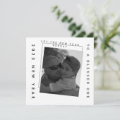 Nouvel An 2023 Carte photo noir blanc (Debout devant)