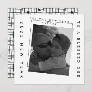Nouvel An 2023 Carte photo noir blanc
