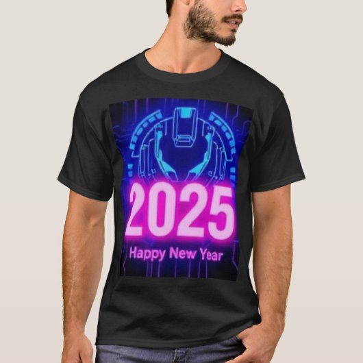 Nouvel An 2025 t-shirt conceptions Cyberpunk Thème (Devant)