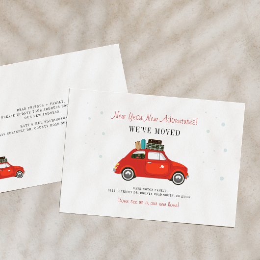 Nouvel An Adventures Adresse Moving Faire-part
