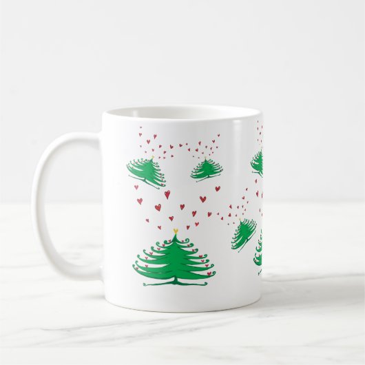 Nouvel An Arbre de Noël Festive Pine Arbre Mug (Gauche)