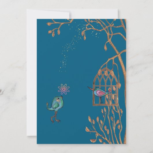 Nouvel An Art Déco Invitation noire Turquoise (Dos)