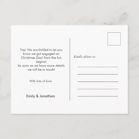 Nouvel an Aventures Fiançailles photo Faire-part (Dos)