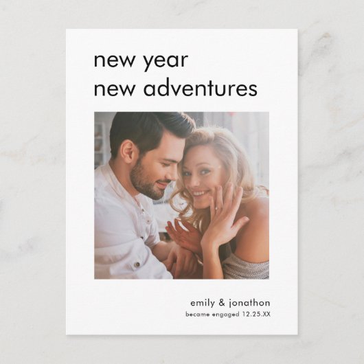 Nouvel an Aventures Fiançailles photo Faire-part (Devant)