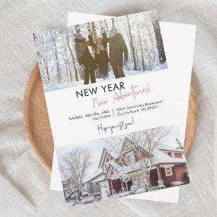 Nouvel An Aventures vacances Faire-part de déménag