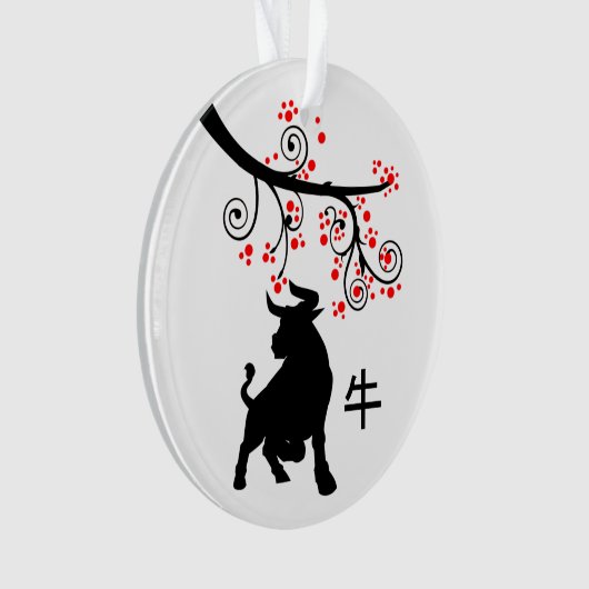 Nouvel An chinois 2021 Ox et fleurs (devant)