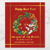 Nouvel An chinois du Étiquette à vin Rabbit (Étiquettes simples)