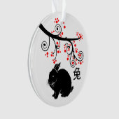 Nouvel An chinois du lapin et des fleurs rouges (devant)