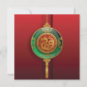 Nouvel An chinois du serpent en jade Invitation (Dos)