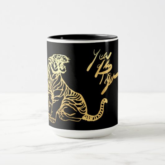 Nouvel An chinois du Tigre Monogram Mug (Centre)