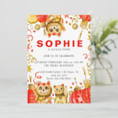 Nouvel an Chinois | Invitation de fête d'anniversa (Debout devant)