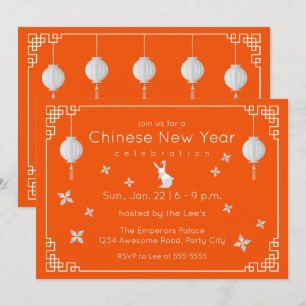 Nouvel An Chinois Origami Rabbit, Invitation orang
